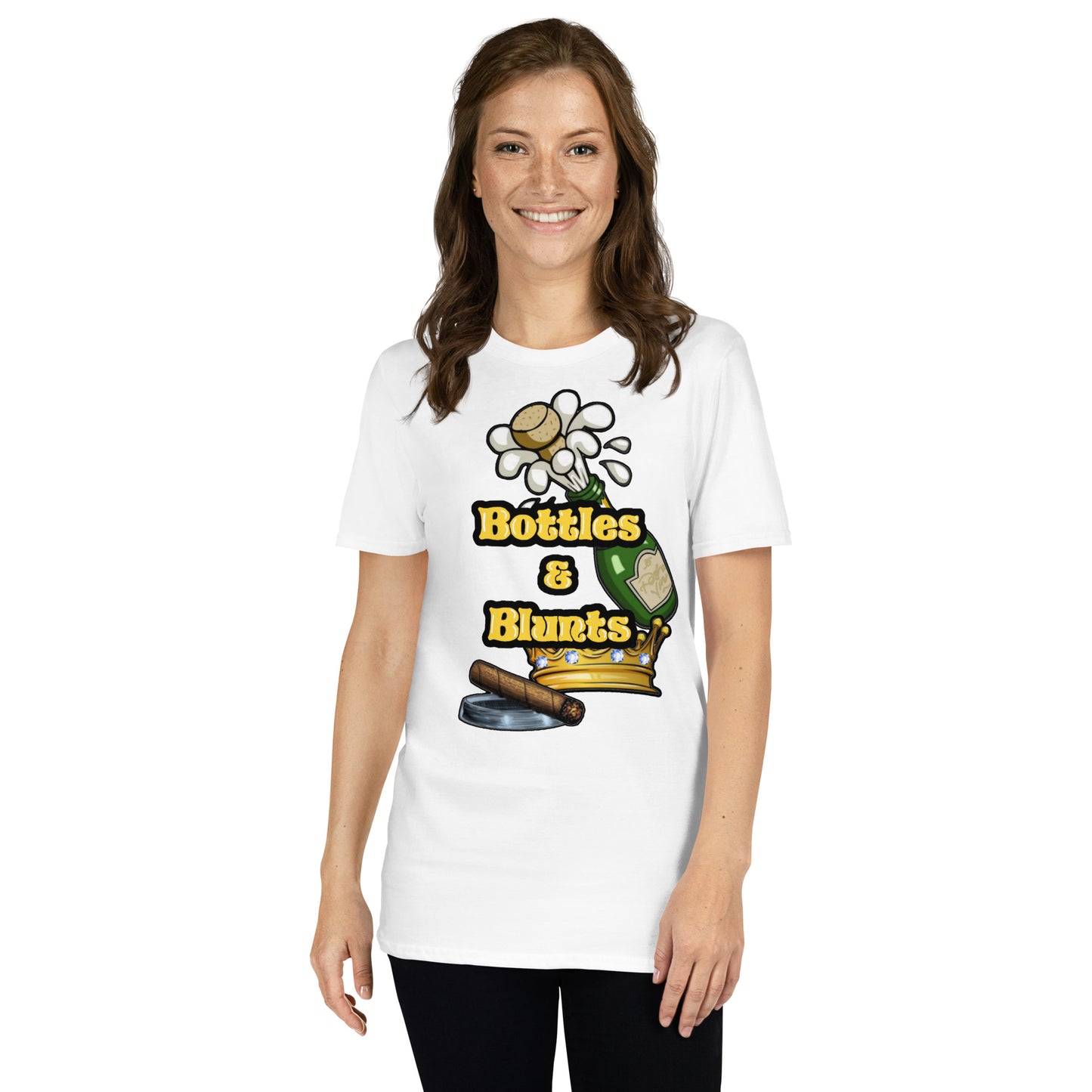 Bottles & Blunts gold Unisex T-Shirt