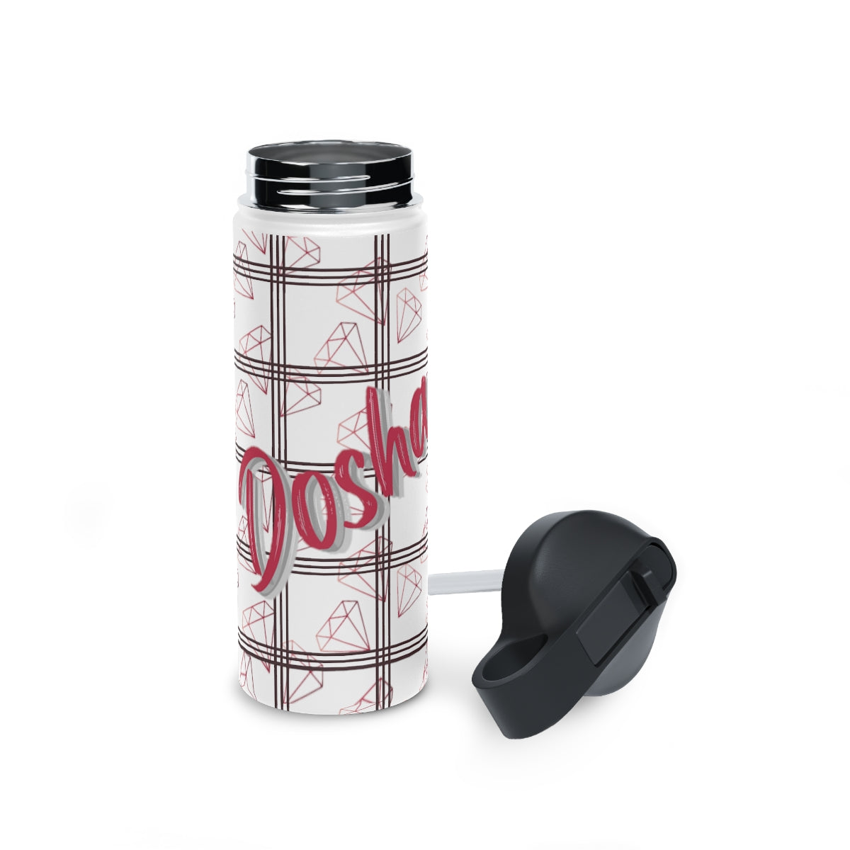 Plaid and diamonds Stainless Steel Water Bottle, Standard Lid