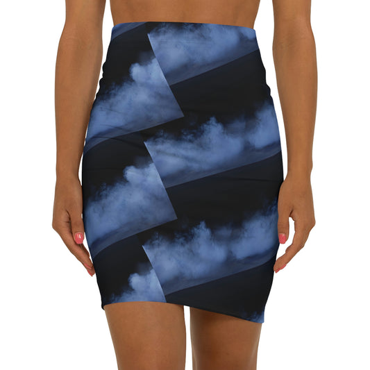 Women's Blue Smoke Mini Skirt