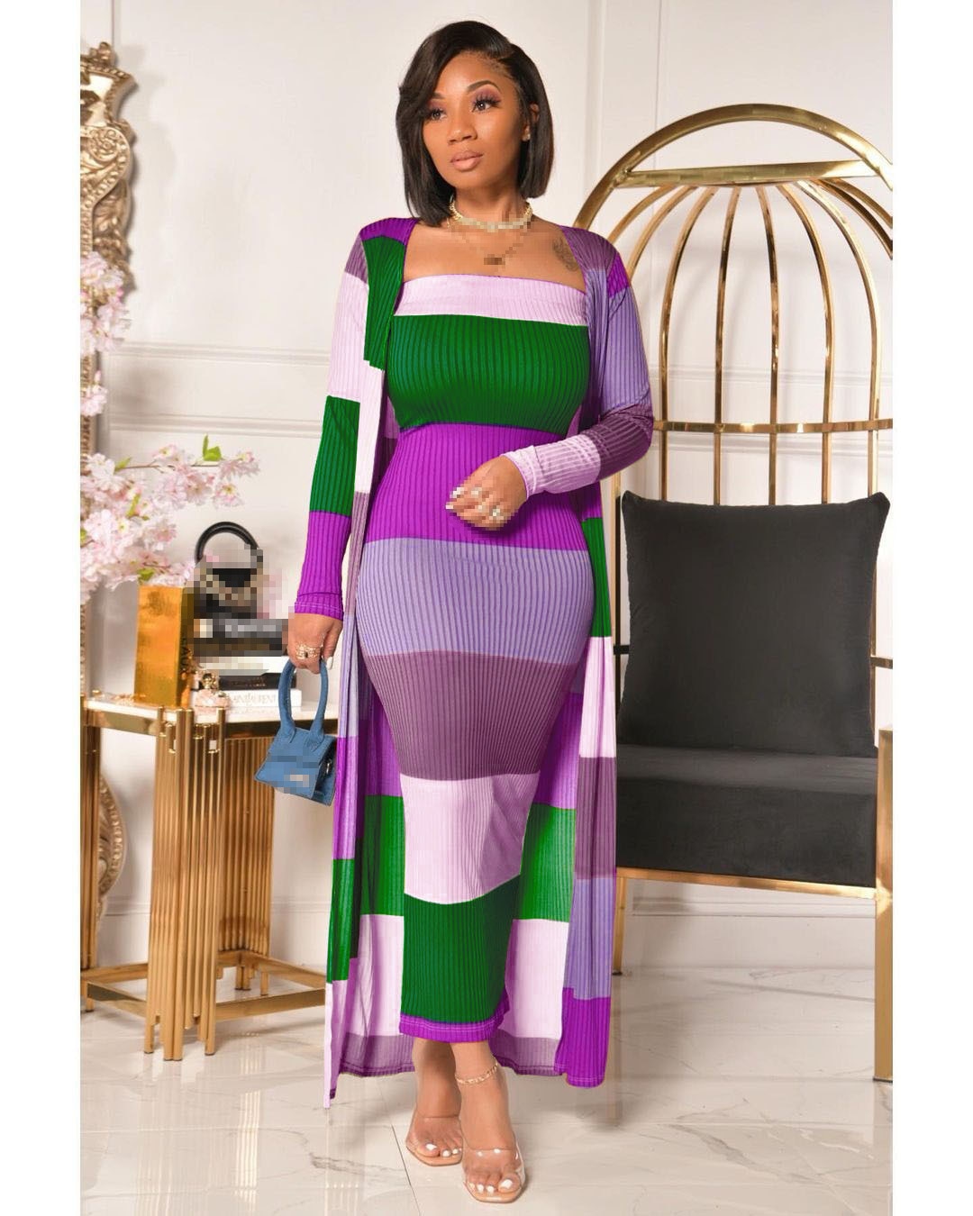 2 piece Maxi Sweater Dress for women