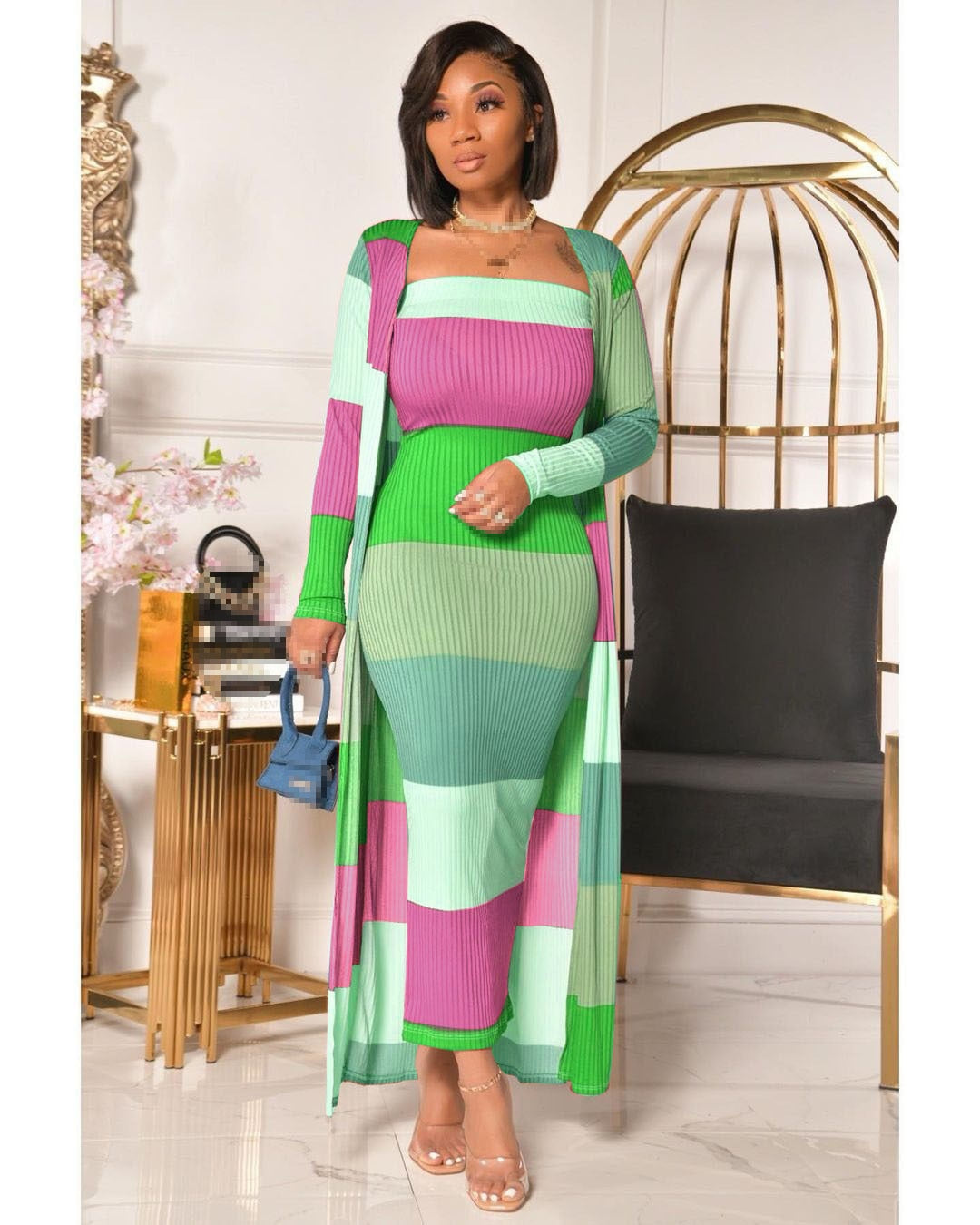 2 piece Maxi Sweater Dress for women