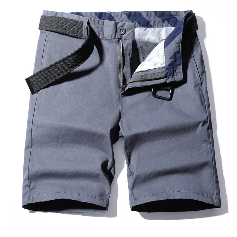 Work Shorts: Men's new fashion, versatile, washed solid color, five point sports pants, casual men's pants