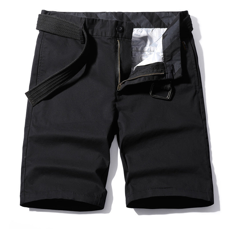 Work Shorts: Men's new fashion, versatile, washed solid color, five point sports pants, casual men's pants