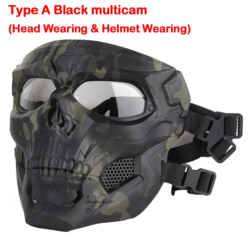 Tactical Skull Masks CS Shooting Paintball Masks Motorcycle Men Full Face Airsoft Cycling Halloween Cosplay Party Military Mask