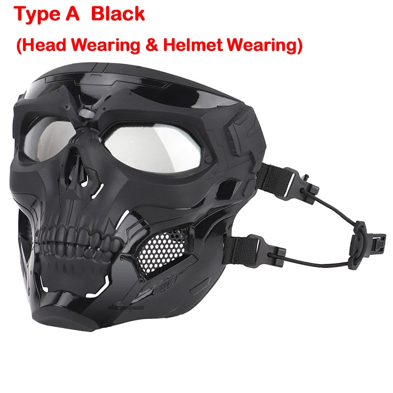 Tactical Skull Masks CS Shooting Paintball Masks Motorcycle Men Full Face Airsoft Cycling Halloween Cosplay Party Military Mask