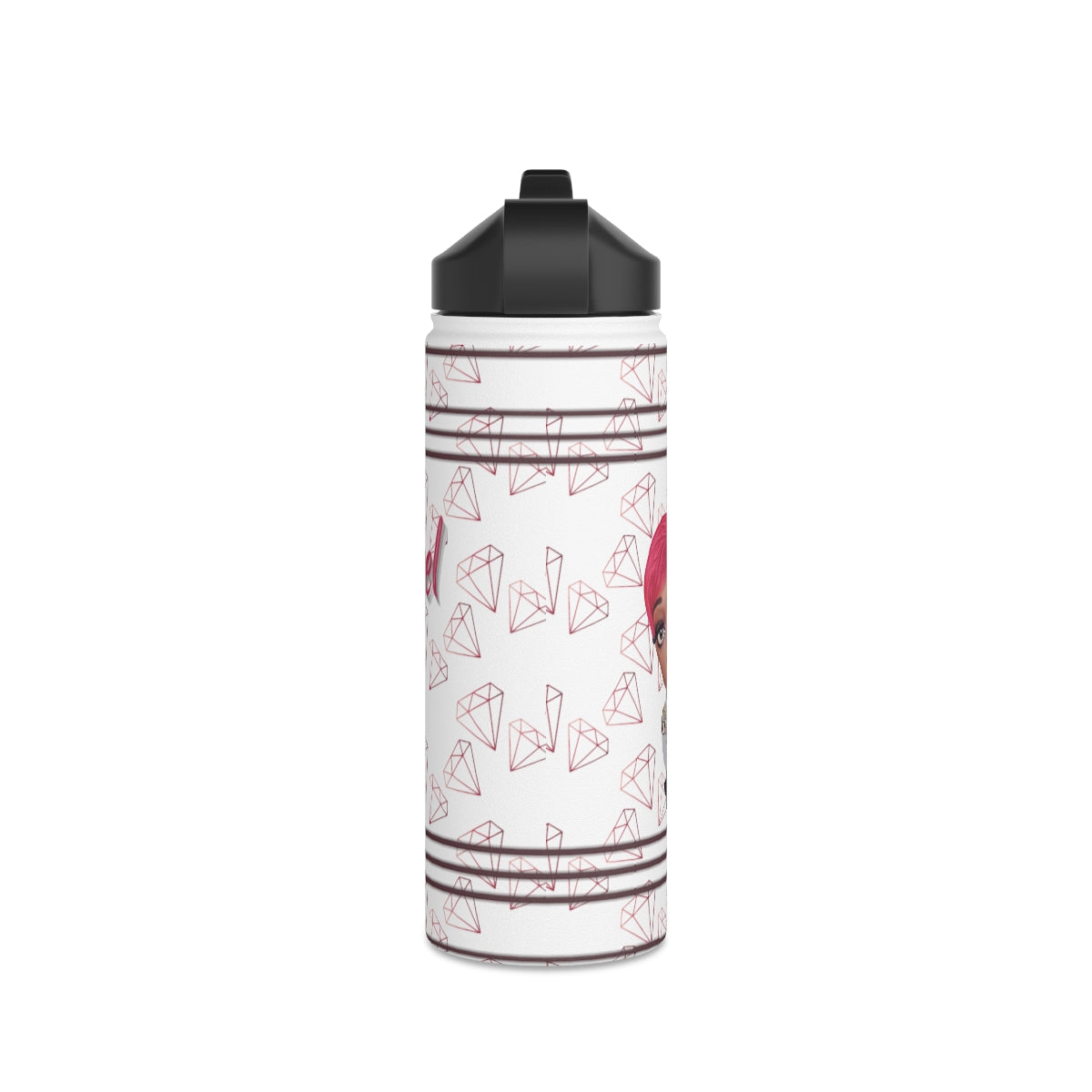 Diamond Stainless Steel Water Bottle, Standard Lid