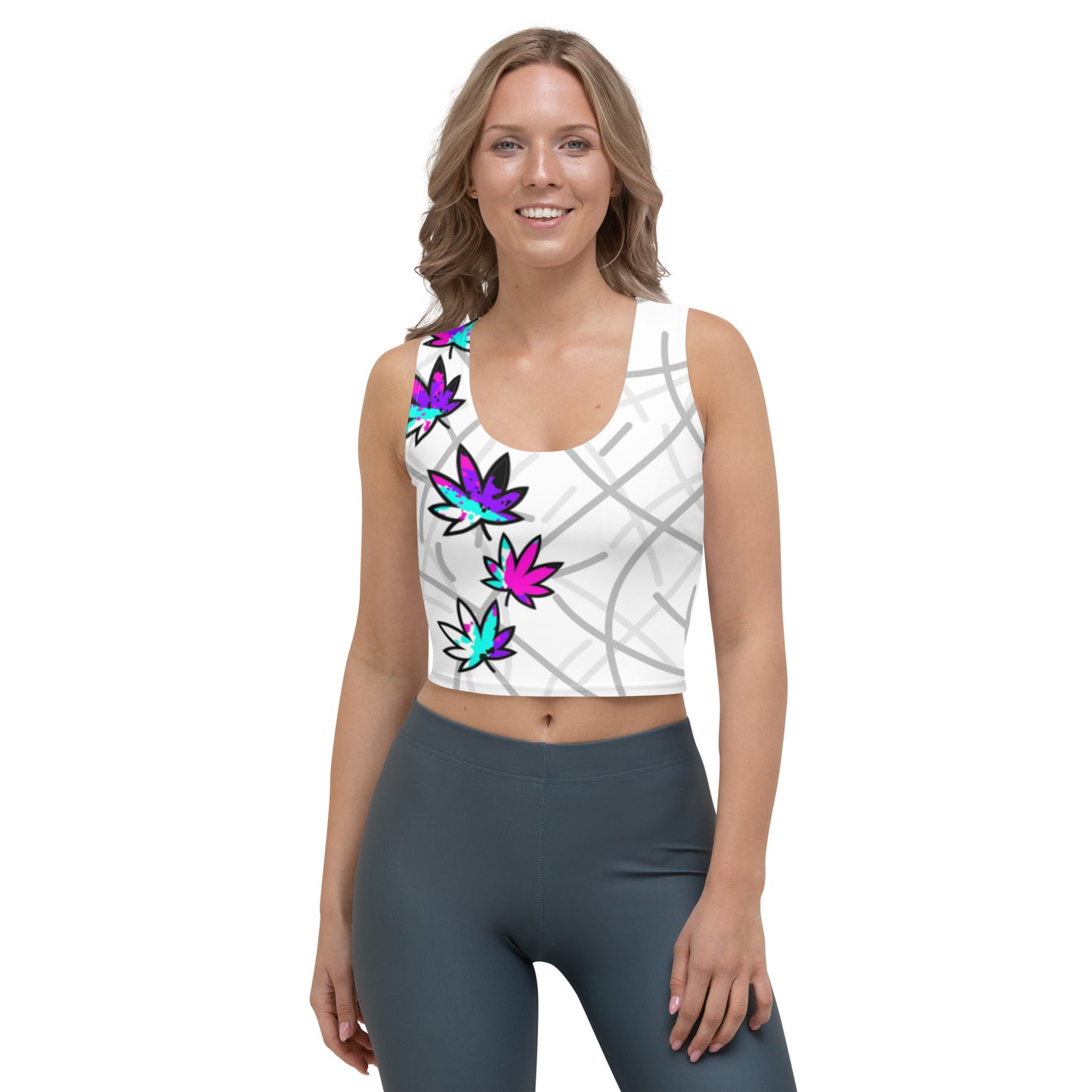 Purple drip leaf Crop Top