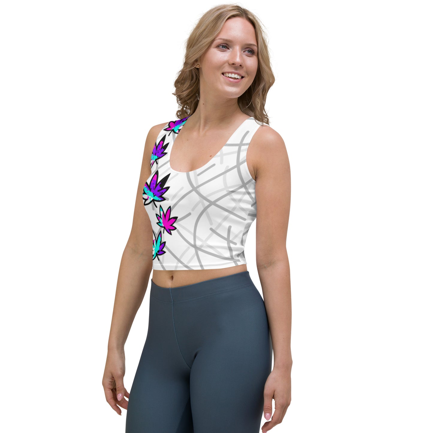 Purple drip leaf Crop Top