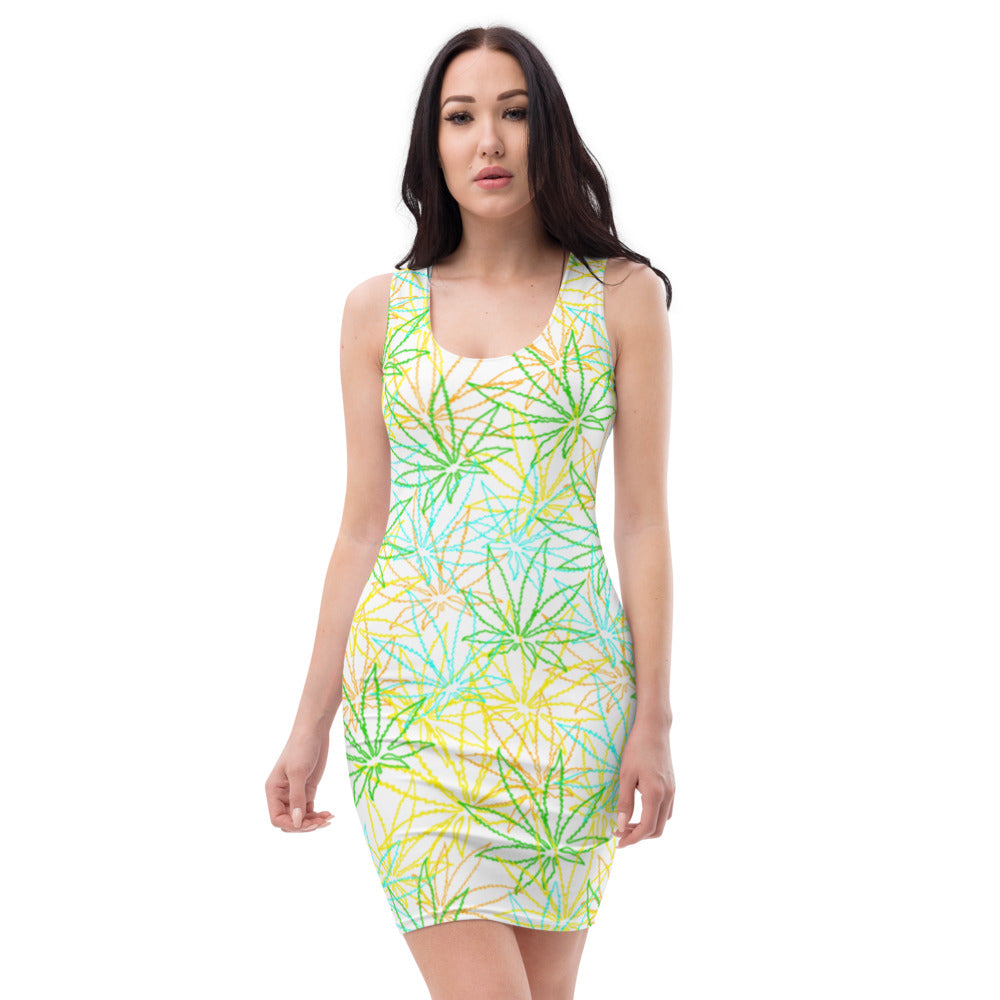 Yellow Leaf E4SO Sublimation Cut & Sew Dress