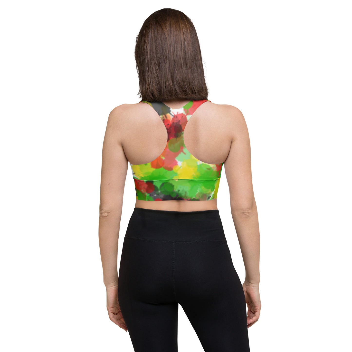 Longline Pray Paint sports bra