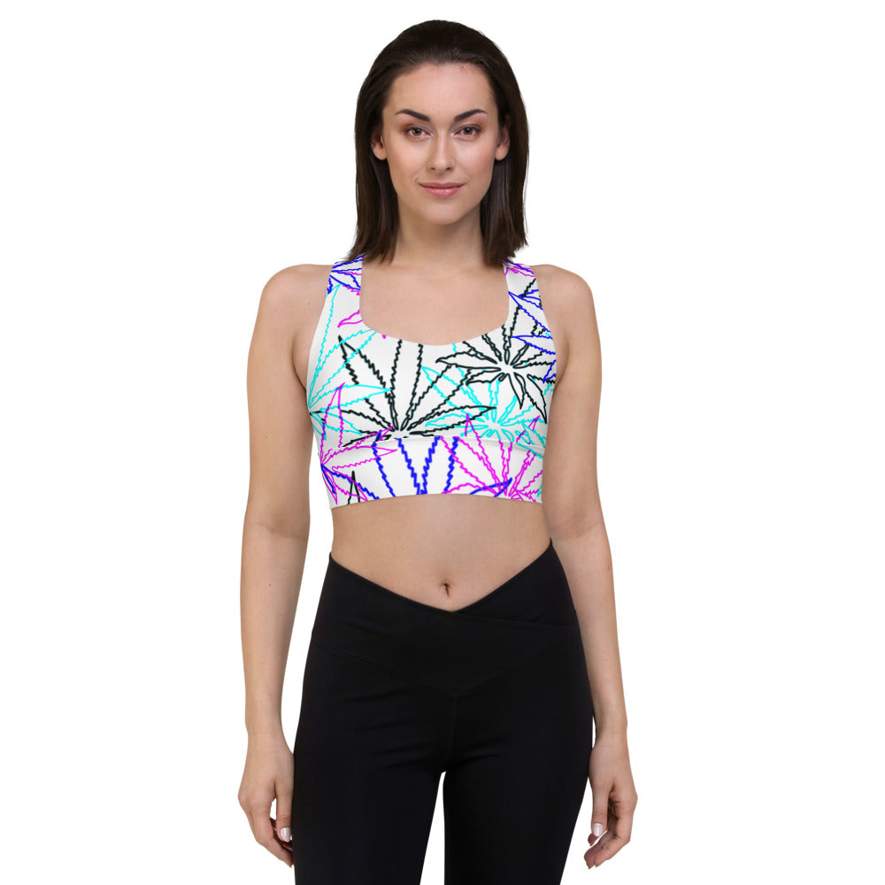 Longline Blue Leaf E4SO sports bra