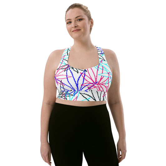 Longline Pink Leaf E4SO sports bra