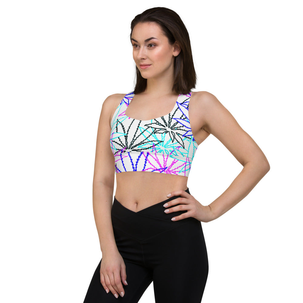 Longline Blue Leaf E4SO sports bra