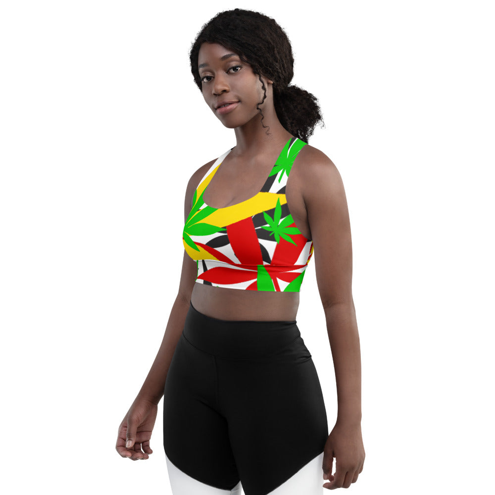 Long Solid Leaf E4SO sports bra