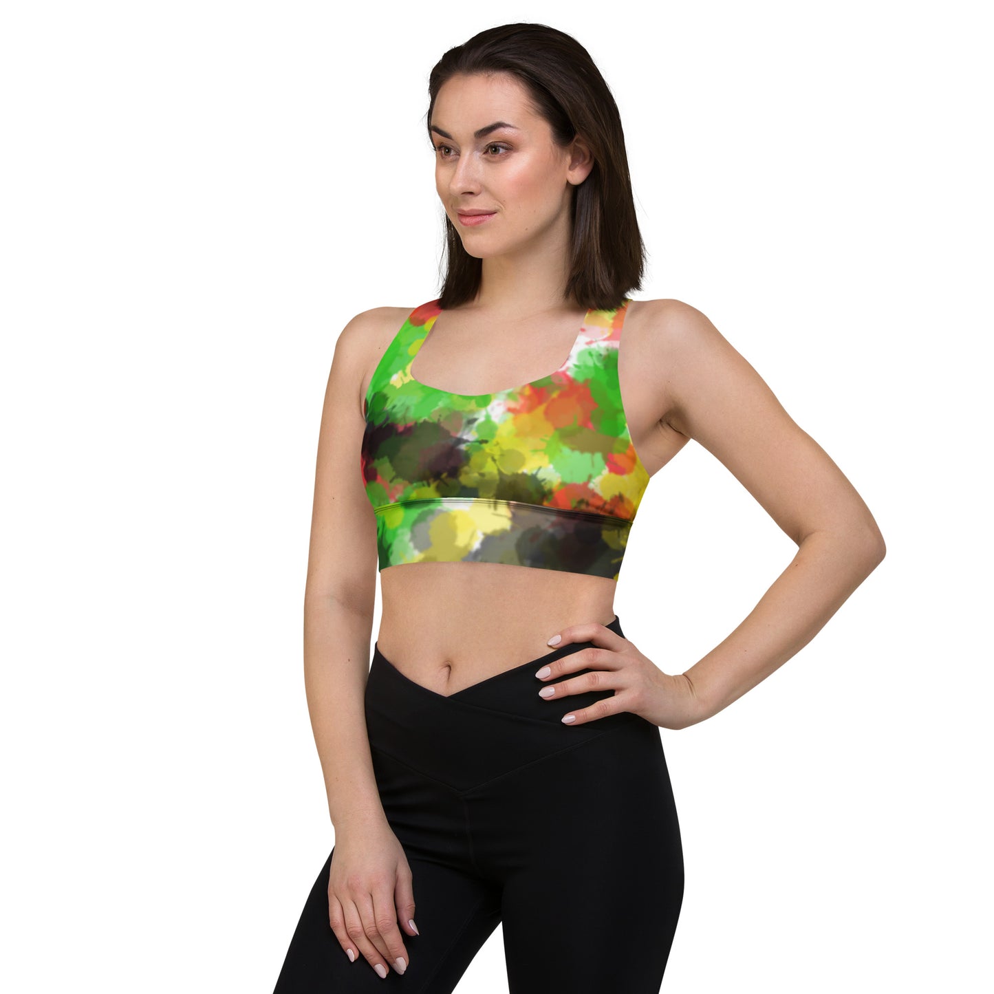 Longline Pray Paint sports bra