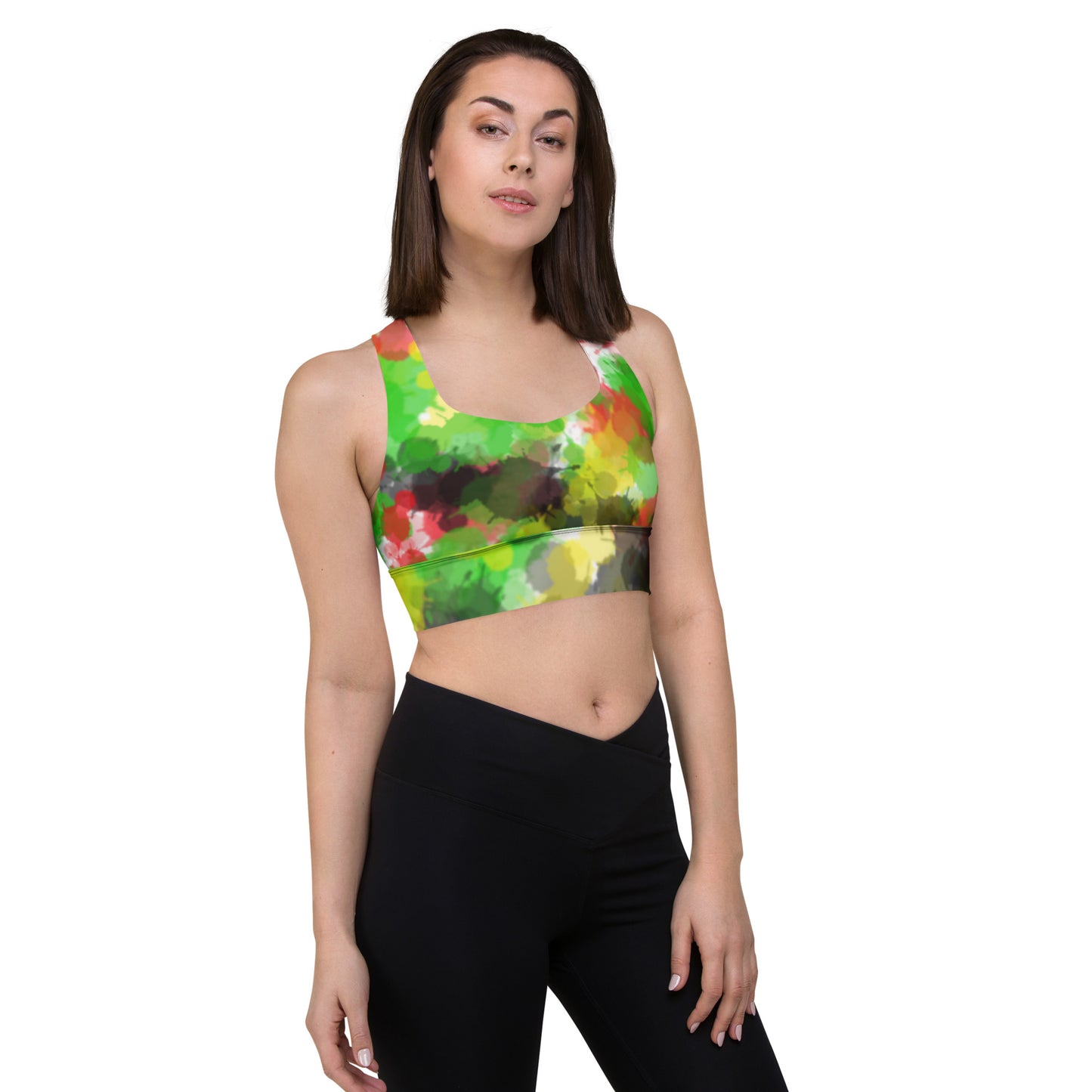 Longline Pray Paint sports bra