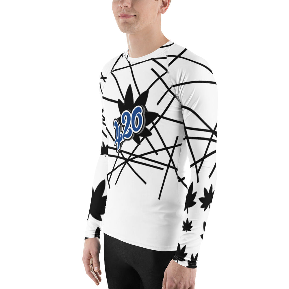 Men's 420 blue and black Rash Guard