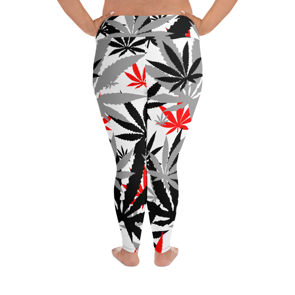 All-Over Print Plus Size Red Leaf E4SO Leggings