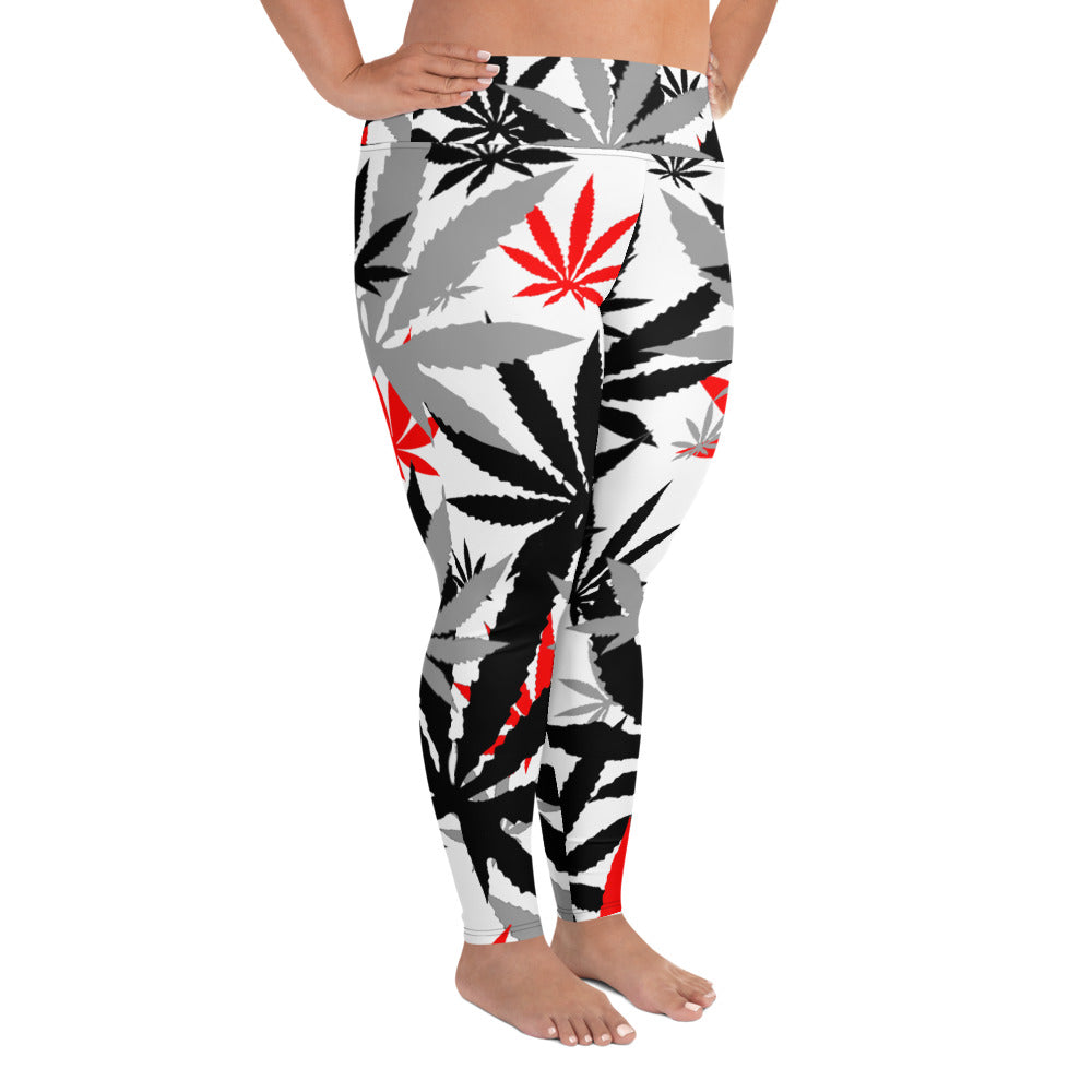 All-Over Print Plus Size Red Leaf E4SO Leggings