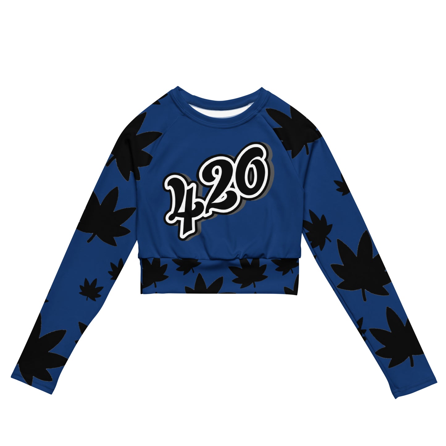 Recycled long-sleeve crop top