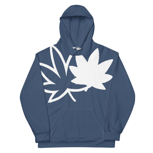 Blue and White Unisex Hoodie