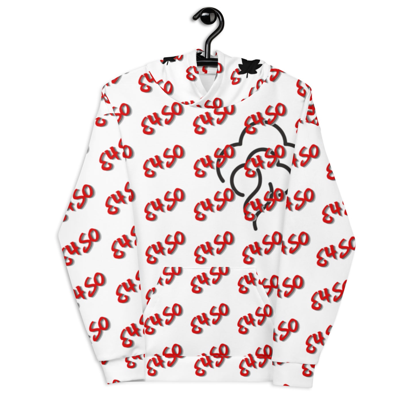 Red E4SO Print Hoodie