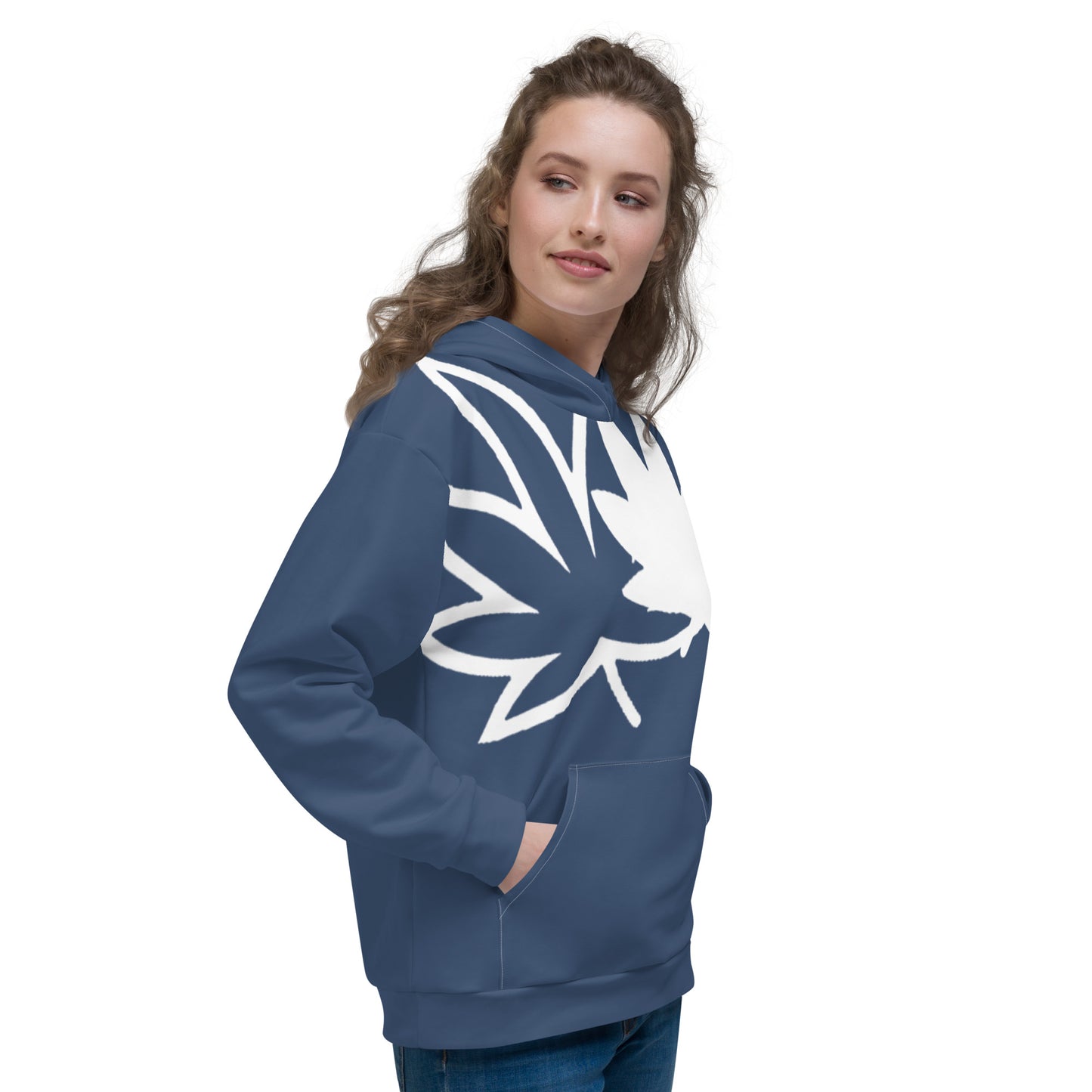 Blue and White Unisex Hoodie