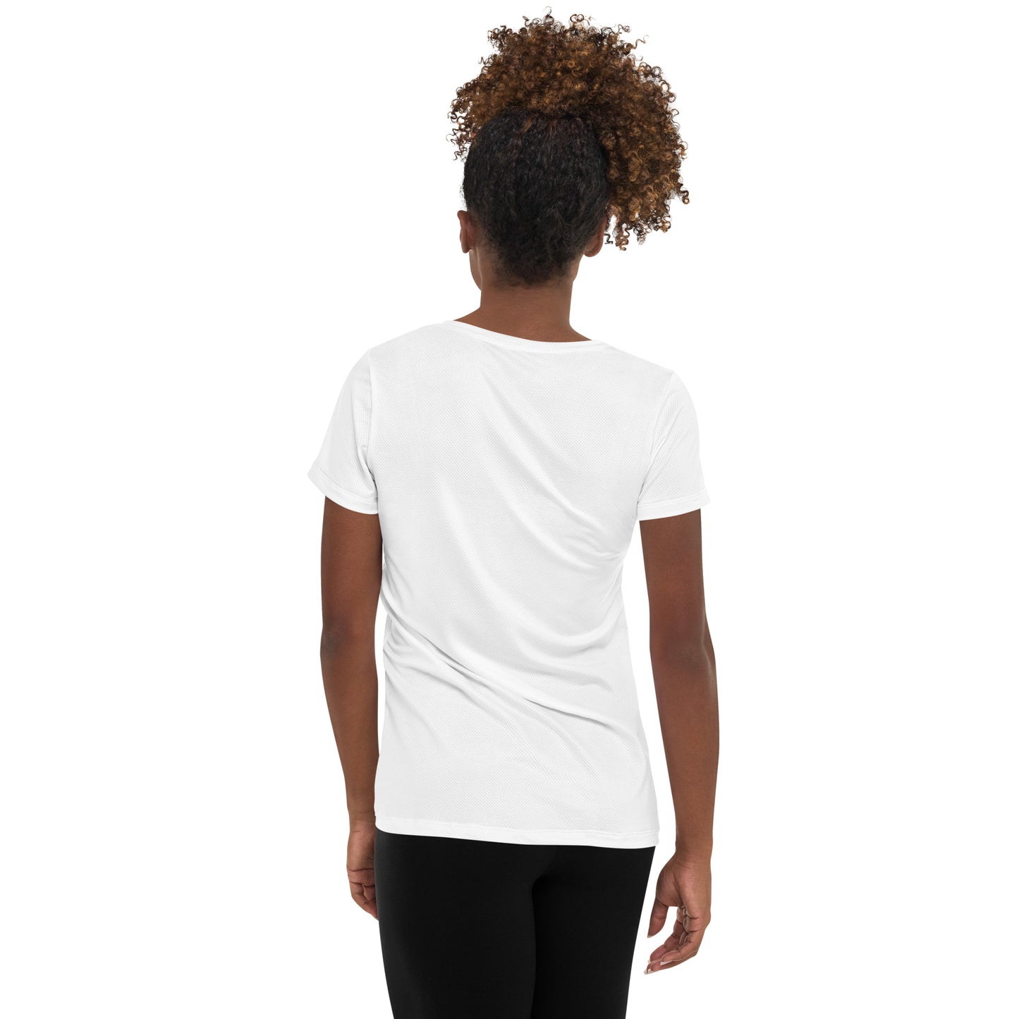 Black leaf Print Women's Athletic T-shirt