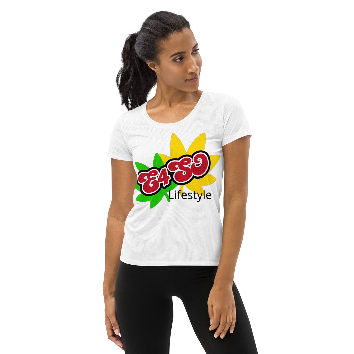 Yellow and Green Leaf Athletic T-shirt