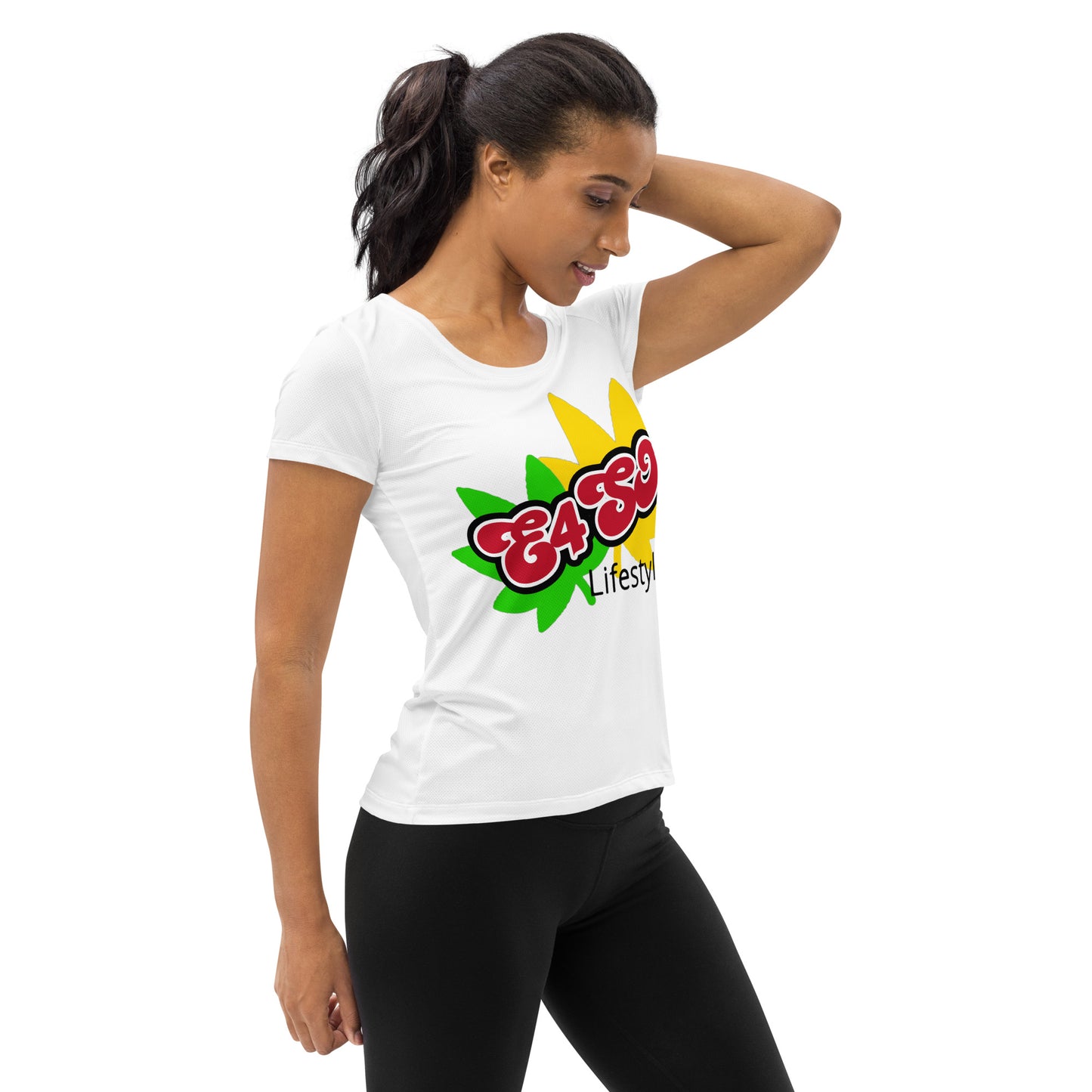 Yellow and Green Leaf Athletic T-shirt