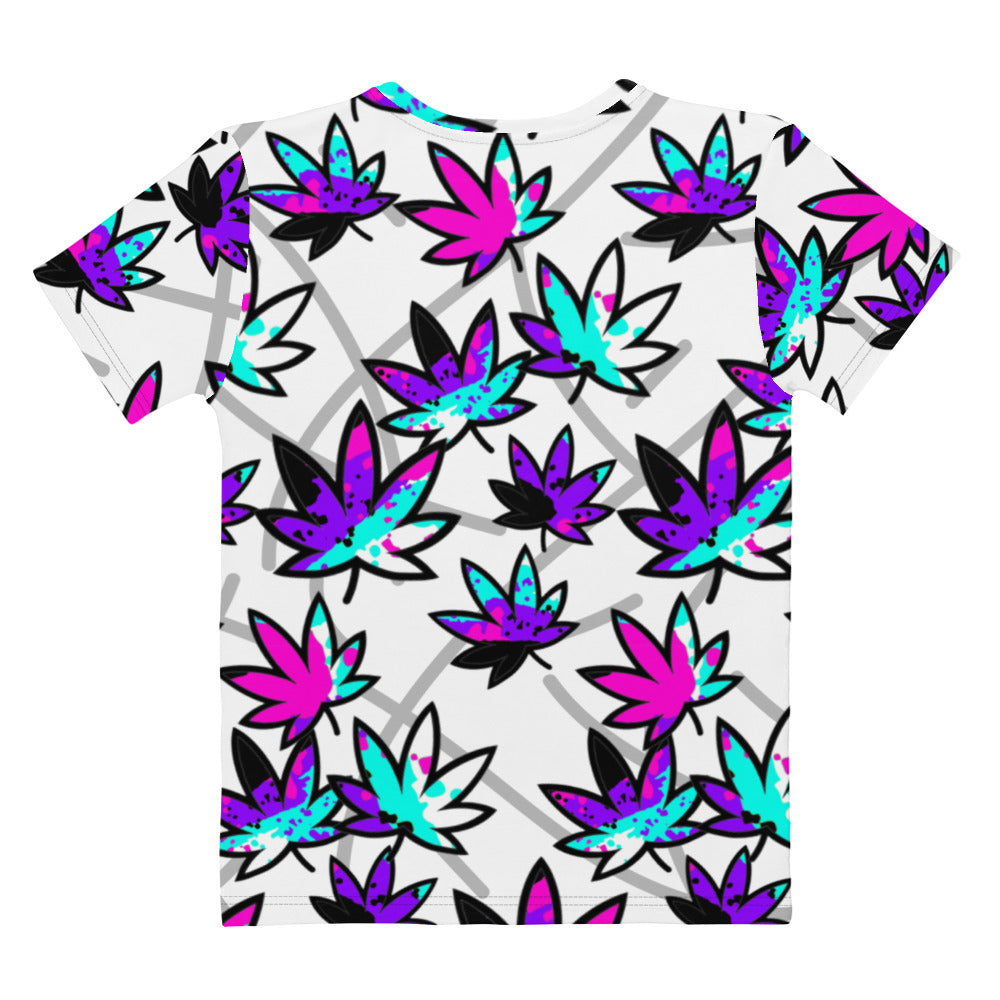 Women's Purple Drip Leaves T-shirt