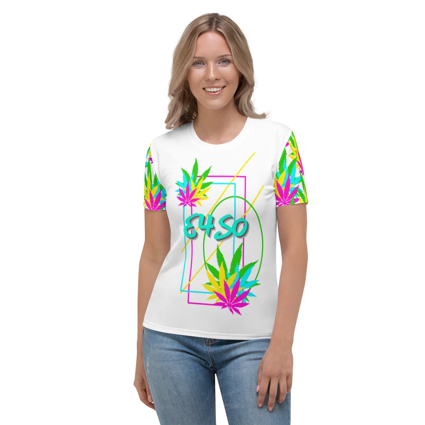 Women's Vibrate Leaf and line shapes T-shirt