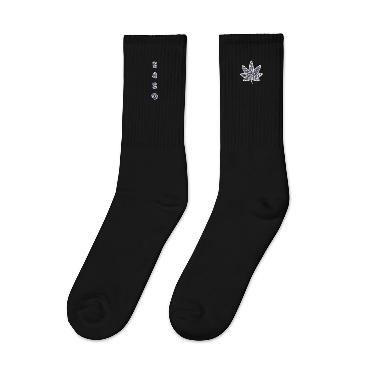 Navy Bandana leaf Embroidered socks