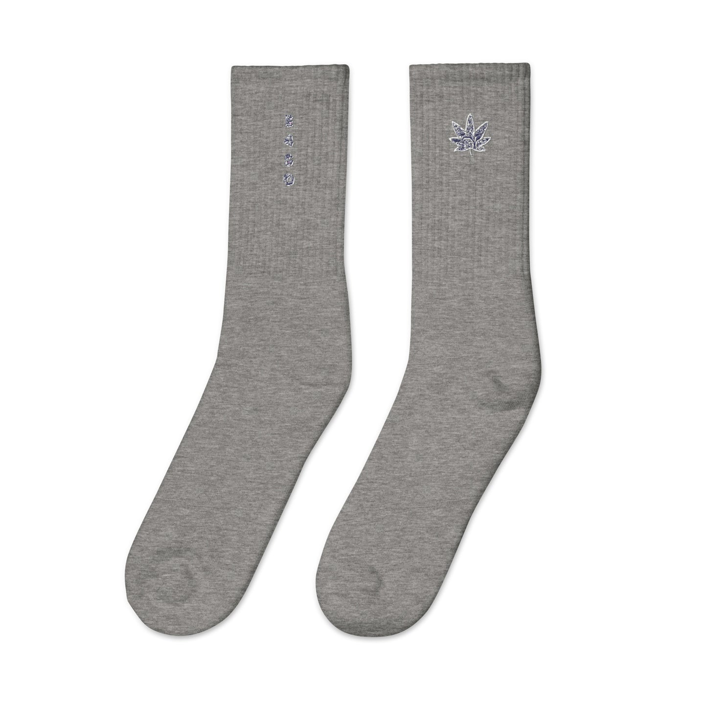 Navy Bandana leaf Embroidered socks