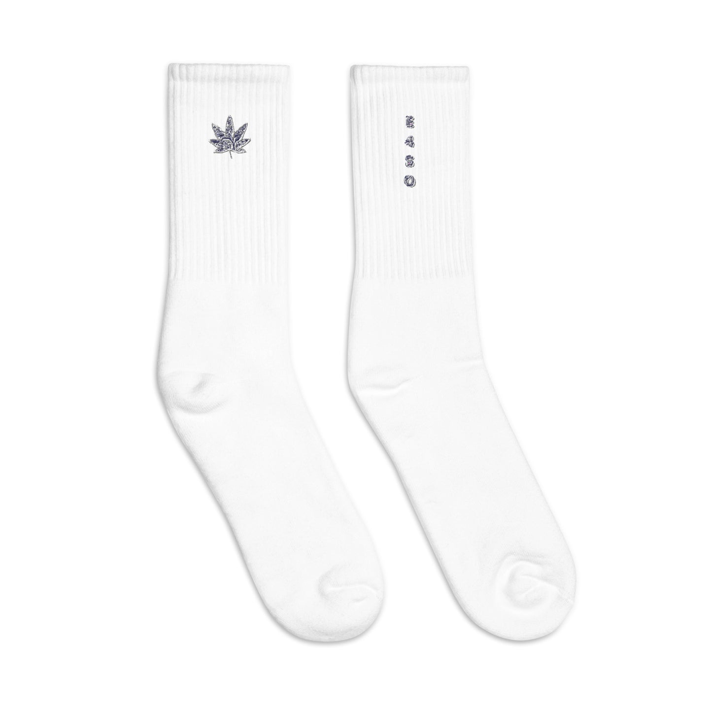 Navy Bandana leaf Embroidered socks