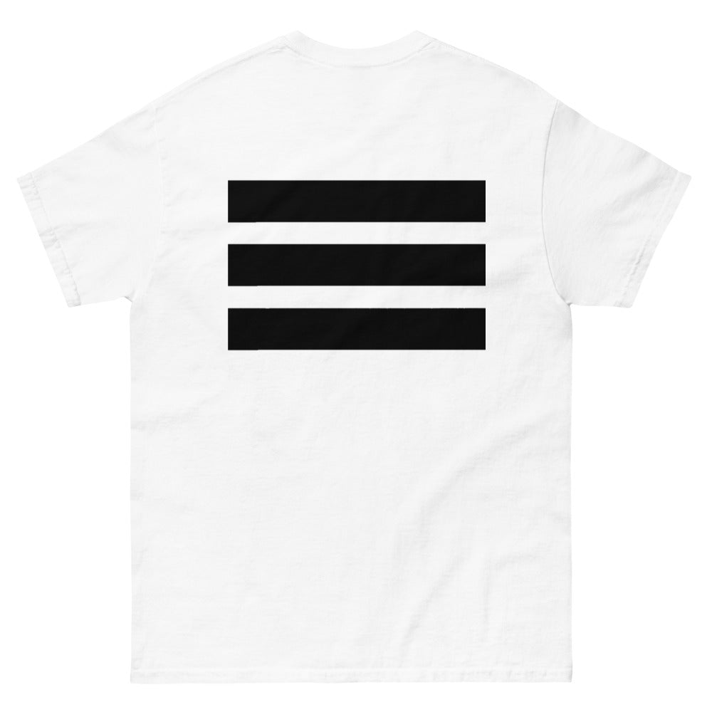 Men's heavy weight Solid Black Strips E4SO tee