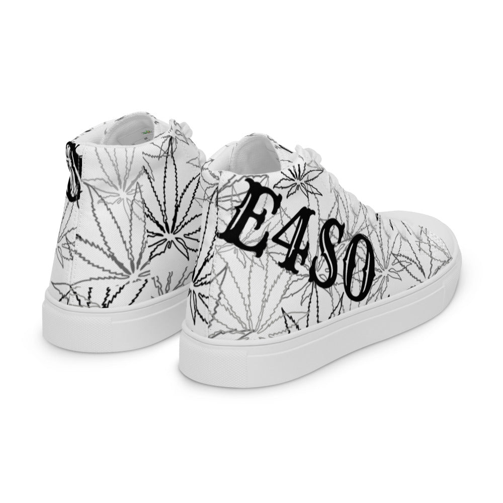 Men’s elite white leaf E4SO high top canvas shoes