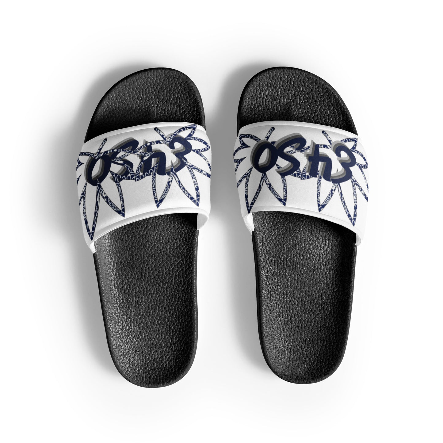 Navy Hollow Leaf Bandana slides