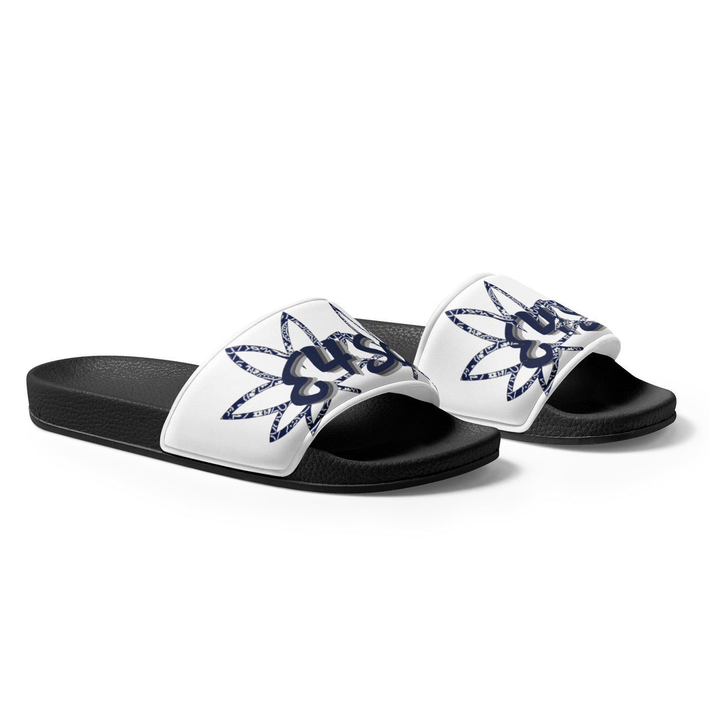 Navy Hollow Leaf Bandana slides