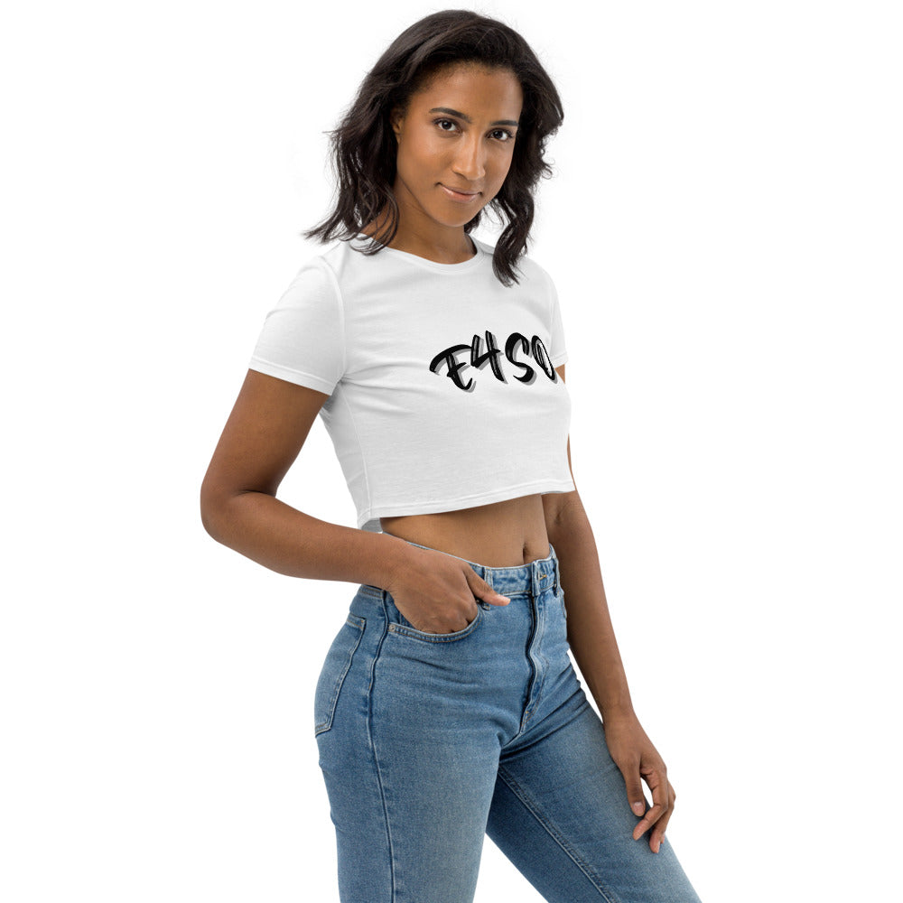 Organic Brush Black Print E4SO Crop Top