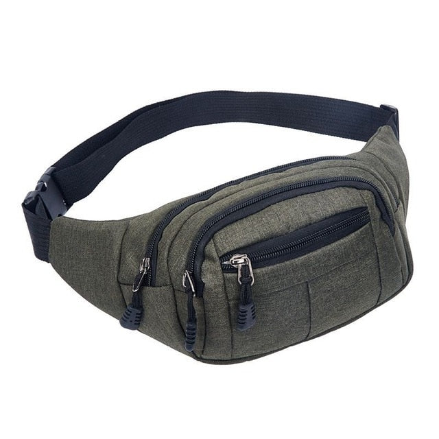 3 pocket Unisex Casual Travel Bum Bag Fanny Waist Pack Zipped Outdoor Sports Shoulder Bag Cellphone Chest Hip Pack