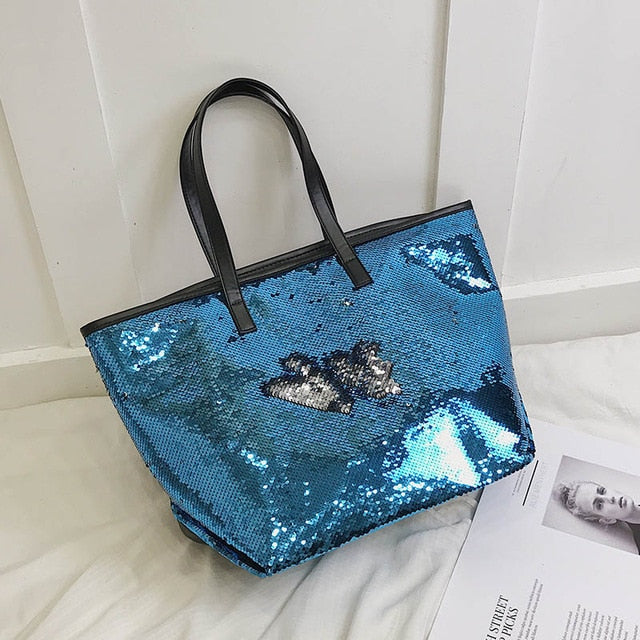 Colorful Sequin Beach Handbag Simple Shoulder bag Hot Sale Crystal Tote Female High capacity Shopping Bag Women Bags Designer