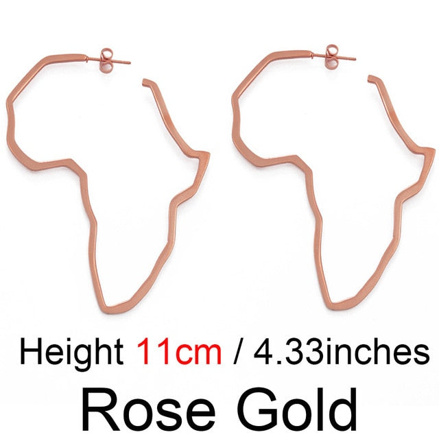 Anniyo African Map Earrings Exaggerate Large Earrings