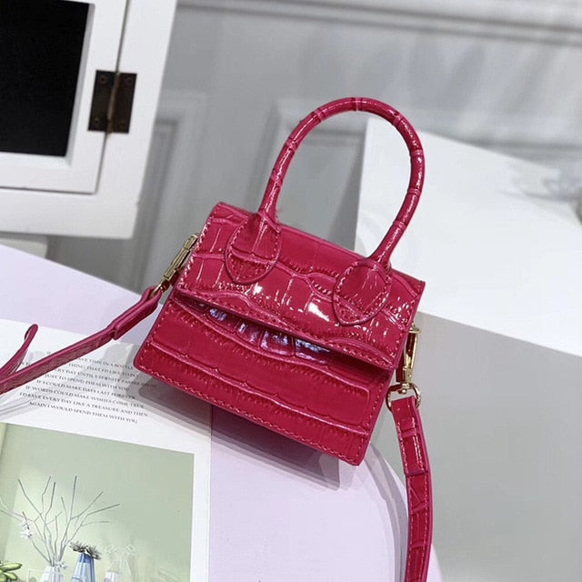 Mini Small Square bag 2020 Fashion New Quality PU Leather Women's Handbag Crocodile pattern Chain Shoulder Messenger Bags