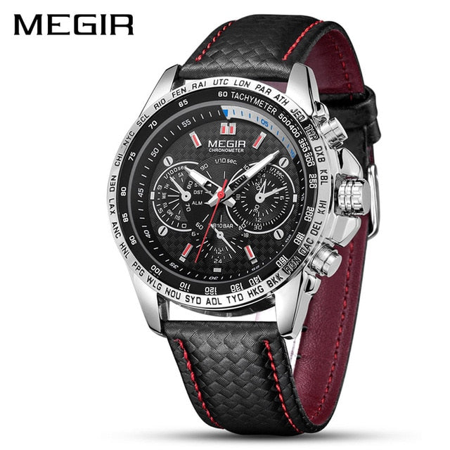 MEGIR Mens Watches Top Brand Luxury Quartz Watch Men Fashion Luminous Army Waterproof Men Wrist Watch  Relogio Masculino 1010G