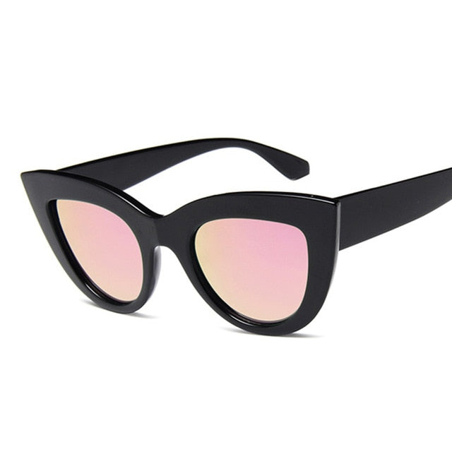 New Retro Fashion Sunglasses Women Brand Designer Vintage Cat Eye Black Sun Glasses Female Lady UV400 Oculos