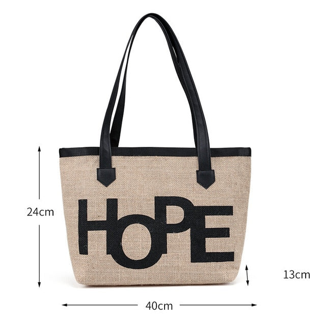 High Quality Women Linen Luxury Tote Large Capacity Female Casual Shoulder Bag Lady Daily Handbag Fresh Beach Shopping Bag