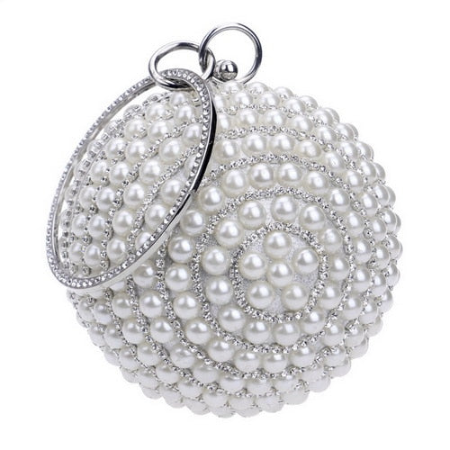 SEKUSA Ball Diamond Tassel Women Party Metal Crystal Clutches Evening  Wedding Bag Bridal Shoulder Handbag Wristlets Clutch