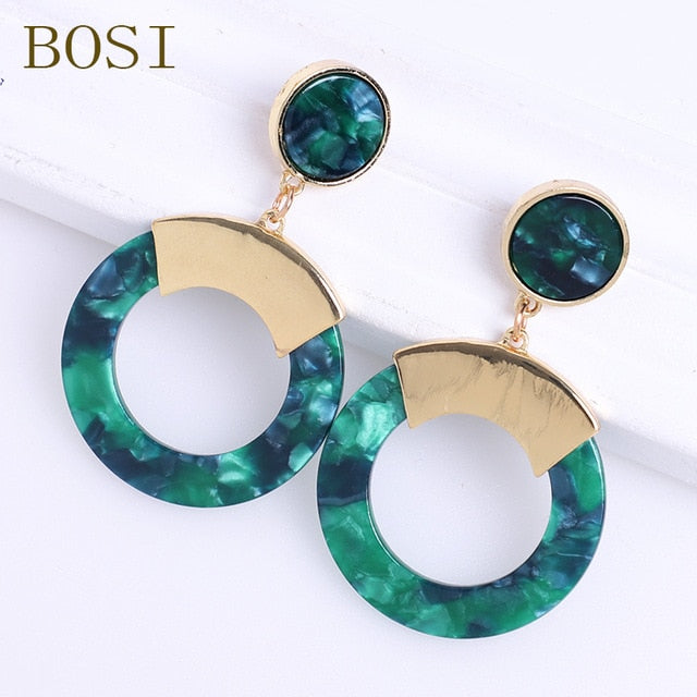 Acrylic Earrings For Women Boho 2020Acetate Dangle Drop Earrings Fashion Big Bohemian Accessories Geometric Luxury Trendy Face