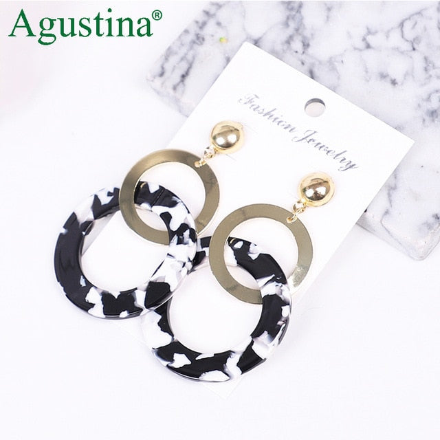 Acrylic Earrings For Women Boho 2020Acetate Dangle Drop Earrings Fashion Big Bohemian Accessories Geometric Luxury Trendy Face